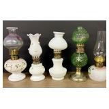 Lot Of 5 Miniature Antique - Vintage Oil Lamps - F