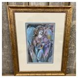 Framed Artist Signed "Angel of Happiness",  Origin
