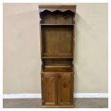 Antique Pine Wood Hutch or Cupboard featuring a Sc