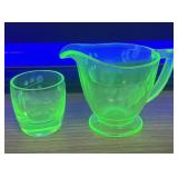 Greensburg Glass Company Vintage Uranium Glass Cre