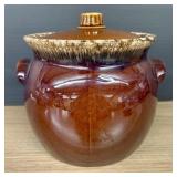 Vintage Hull Pottery Bean Pot - Glossy Brown Glaze