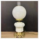 Vintage White Glass Gone With The Wind Style Parlo