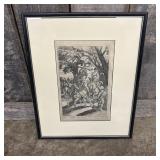 Framed Engraving Titled "The Death Of Absalom" Ill