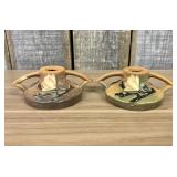 Roseville Pottery Magnolia Pattern Candle Holders
