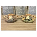 Roseville Pottery Magnolia Pattern Candle Holders