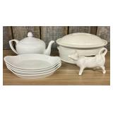 This Collection of Pillivuyt White Ceramic Tablewa