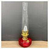 Aladdin Genie III Oil Lamp WIth Red Lincoln Drape