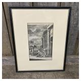 Framed Engraving Illustrating Biblical Scene (16.5