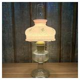 Antique Clear Glass Oil Lamp With Lincoln Drapes S
