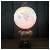 Antique Victorian Gone With The Wind Style Lamp Wi