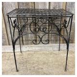 Black Metal Garden  Table  -  16"x23"x24"