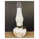 Vintage Floral Ceramic Oil Lamp featuring a Froste