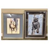 Two Framed Prints, An Arabian Horse by C. Rarafia,