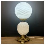 Hurricane Style Electric Table Lamp With White Hob