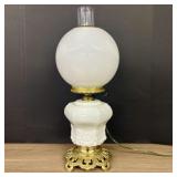 Vintage White Glass Gone With The Wind Style Parlo