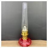 Original Aladdin 23 Red Glass Kerosene Lamp 6"X19"