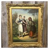 Excellent Antique Oil Painting On Canvas, Likely 1