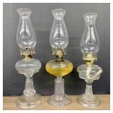 Trio of Antique Oil Lamps  -  5'x16'