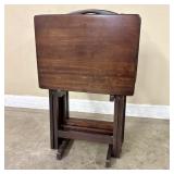 Set of Four (4) Wood Folding Tray Tables  -  20"x2