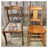 Lot Of 2 Antique Chairs Including Maple Rocking Ch