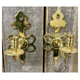 Pair Of Brass Candle Wall Sconces 6'X8'X11'