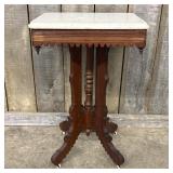 Eastlake Victorian Marble Top Parlor Table - Side