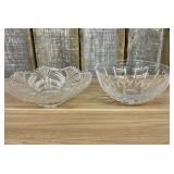 Pair Of Crystal And Clear Glass Serving Bowls 10"X
