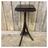 Antique Marble Top Wooden Tripod Pedestal Table Pl