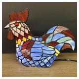 Tiffany-Style Stained Glass Rooster Accent Lamp 5'