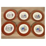 Century By Salem 23 Karat Gold Trim Plates Depicti