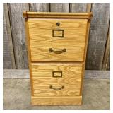 Handsome Oak Filing Cabinet with Key   -  16"x28"