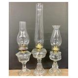 Trio of Ornate Antique  Oil Lamps  - 5'x21.5'
