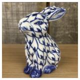Andrea By Sadek Style Porcelain Bunny With Blue/Wh