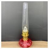 Original Aladdin 23 Red Glass Kerosene Lamp 6'X19'