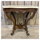 Antique Victorian Rococo Revival Turtle Top Parlor