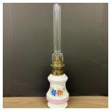 Antique Petite Floral Oil Lamp 4'X18.5'
