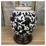 Antique Chinese Cloisonne Style Ginger Jar On Base