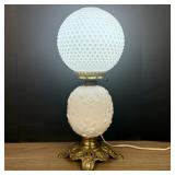 Hurricane Style Electric Table Lamp With White Hob