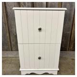 White Two Drawer File Cabinet 16"X19.5"X31"