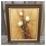 Vintage Mid-Century Oil Painting On Canvas, Signed