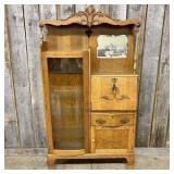 Antique C. 1910 Quarter-Sawn Oak Side By Side Secr