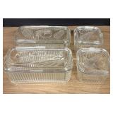 Set Of Vintage Glass Refrigerator Dishes C. 1940