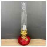 Aladdin Genie III Oil Lamp WIth Red Lincoln Drape