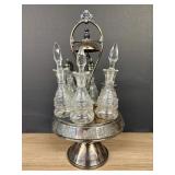 Antique Victorian Era Silver-Plated Cruet Set With