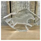 Mats Jonasson Horse In Gallop Crystal Art Piece 5"