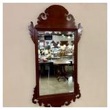 Vintage Mahogany Wall Mirror Crafted in a Chippend