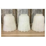 Three (3)  Vintage, Frosted, Tulip-Style Fluted Be