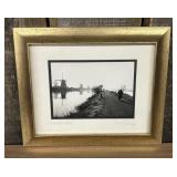 Framed Black-and-White Photograph Depicting the Ic