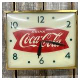 Vintage Coca-Cola Fishtail Lighted Advertising Clo