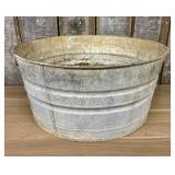Large Galvanized No 2. Round Wash Tub  -  22"x10.5